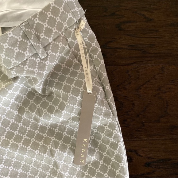 Kenar NWT GRAY PANTS Windowpane Jacquard Size 6 - Picture 4 of 10